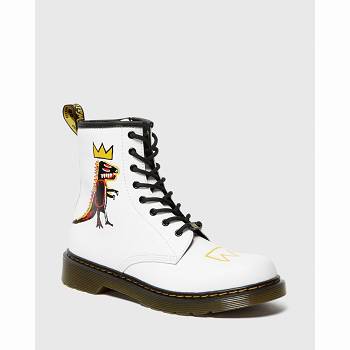 Dr Martens 1460 Basquiat Kožené - Biele Cizmy Detske, DR0405